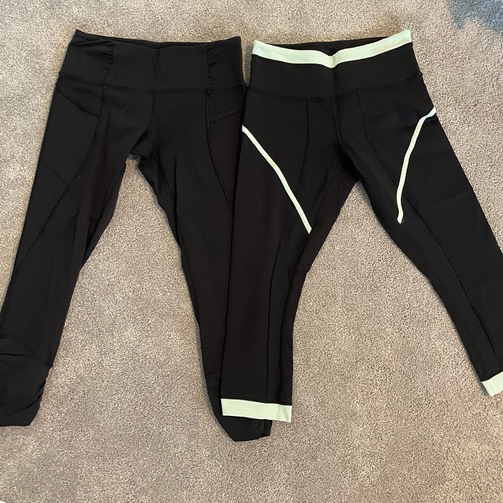 2 PAIR LuluLemon cropped pants- size 6
